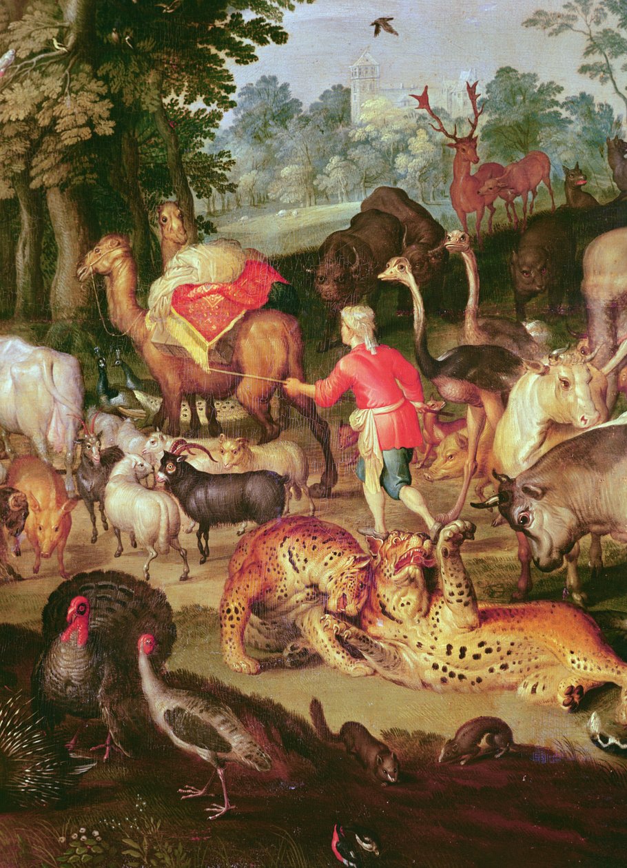 Aards paradijs (detail) door Jan the Elder Brueghel