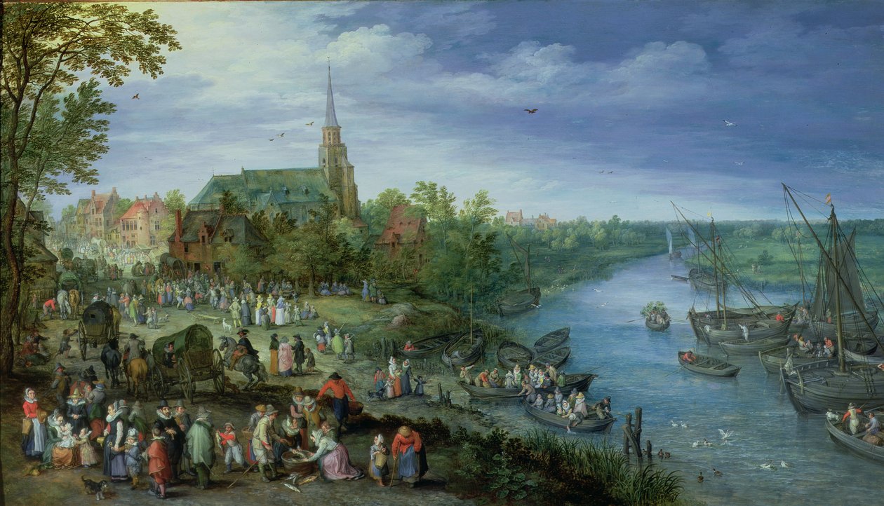 De jaarlijkse parochiebeurs in Schelle, 1614 door Jan the Elder Brueghel