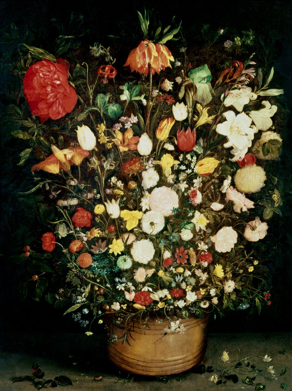 Vaas met bloemen door Jan the Elder Brueghel