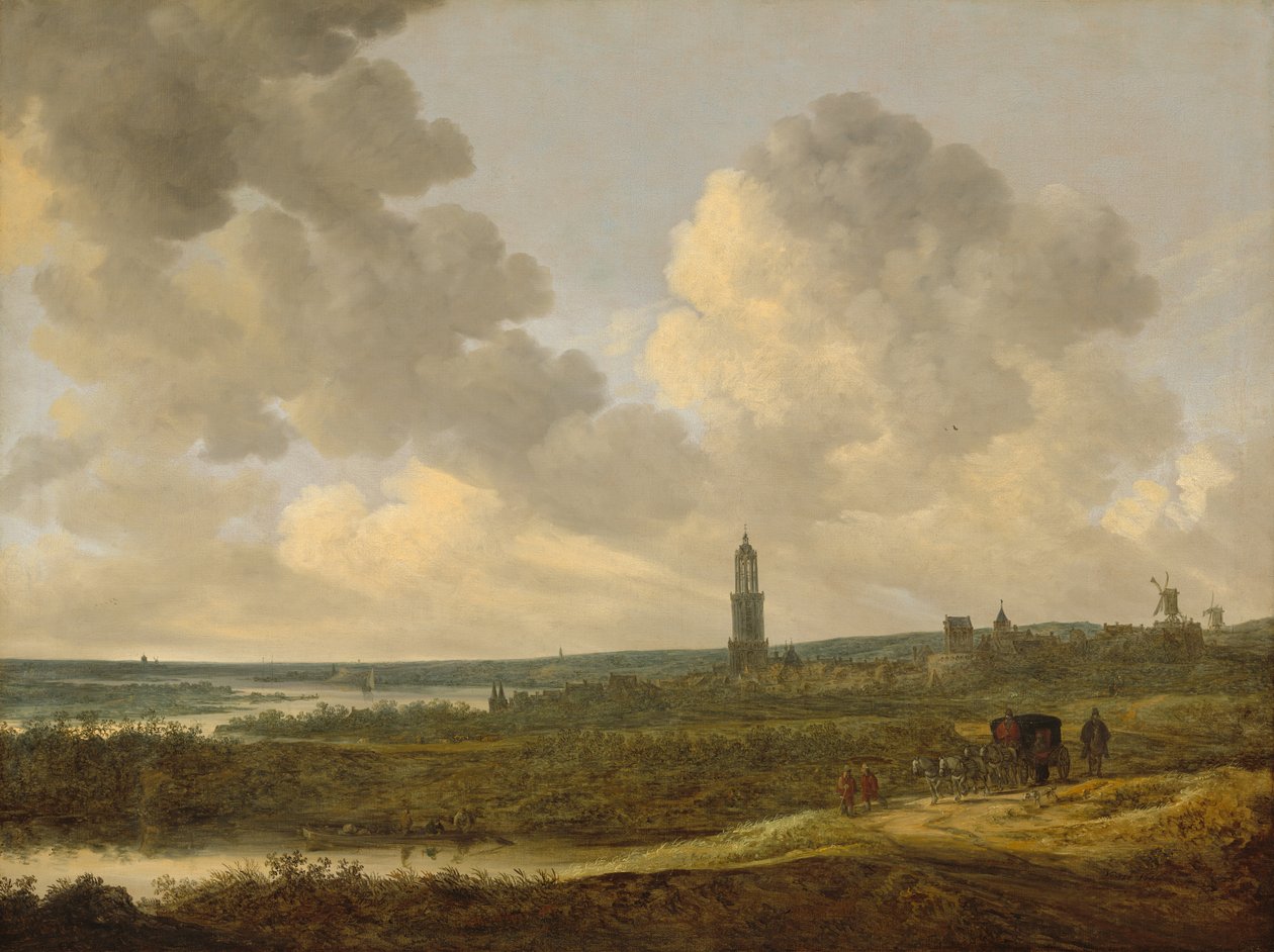 Uitzicht op Rhenen door Jan Josephsz van Goyen