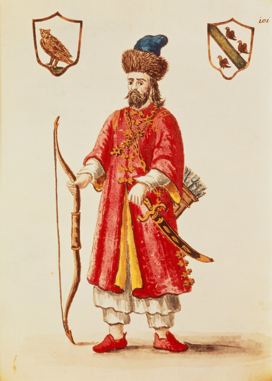 Marco Polo, gekleed in Tartaarse kostuum, uit 