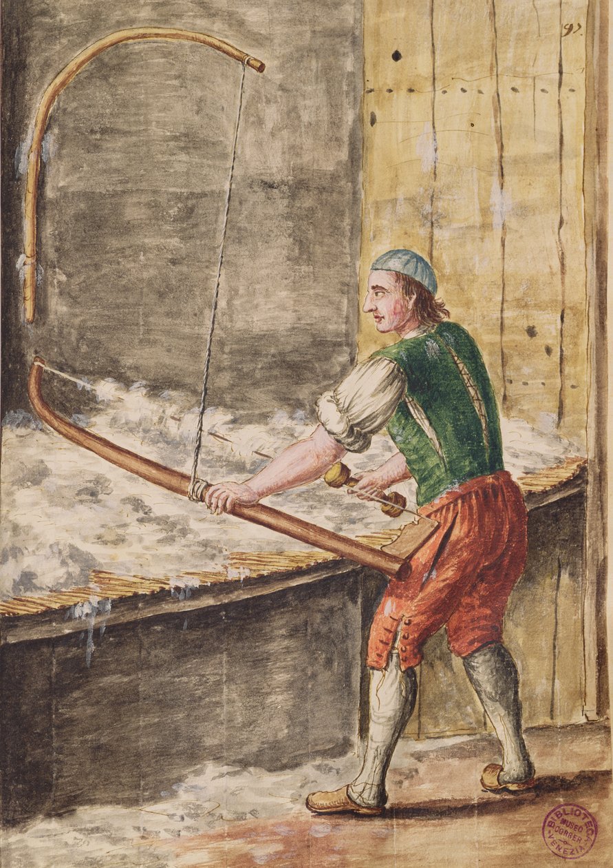 Katoen spinnen door Jan van Grevenbroeck