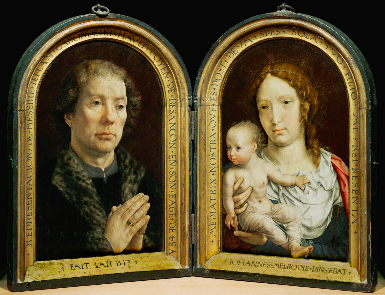 Carondelet Diptych. Left: Jean Carondelet … door Jan (c.1472 c.1533) Gossaert