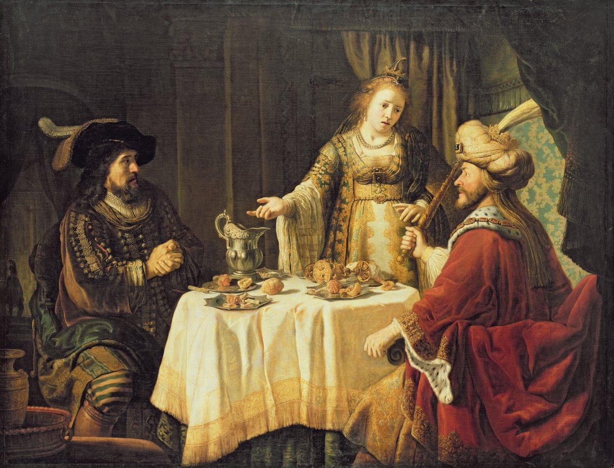 De maaltijd met Esther door Jan 1620 76 Victors