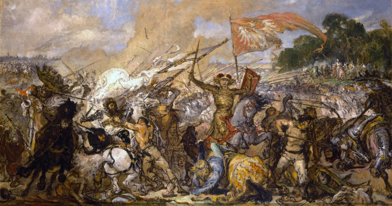 De Slag bij Grunwald schets door Jan Alojzy Matejko
