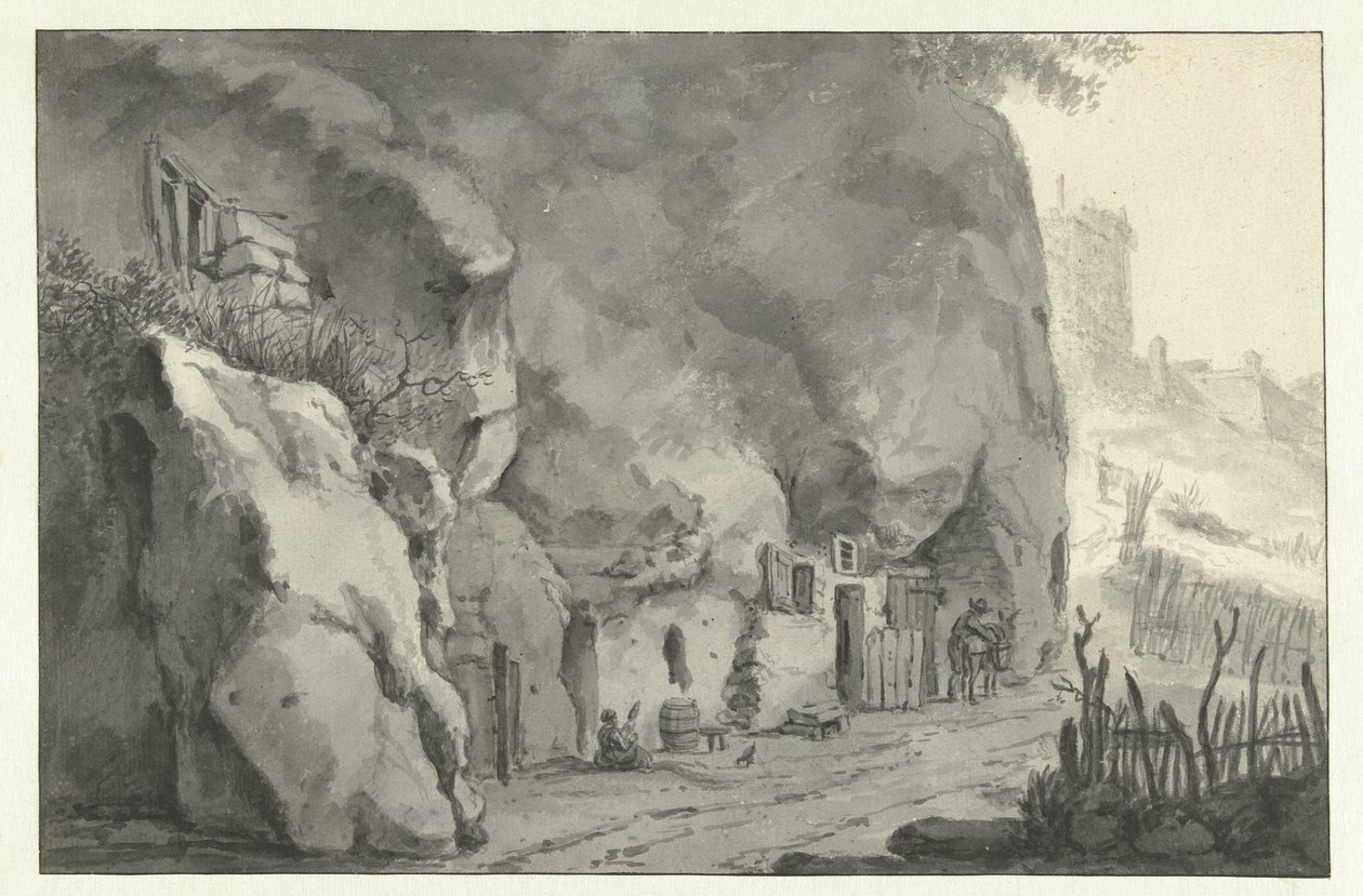 Rotswoningen aan de Loire door Jan Asselijn (attributed to)