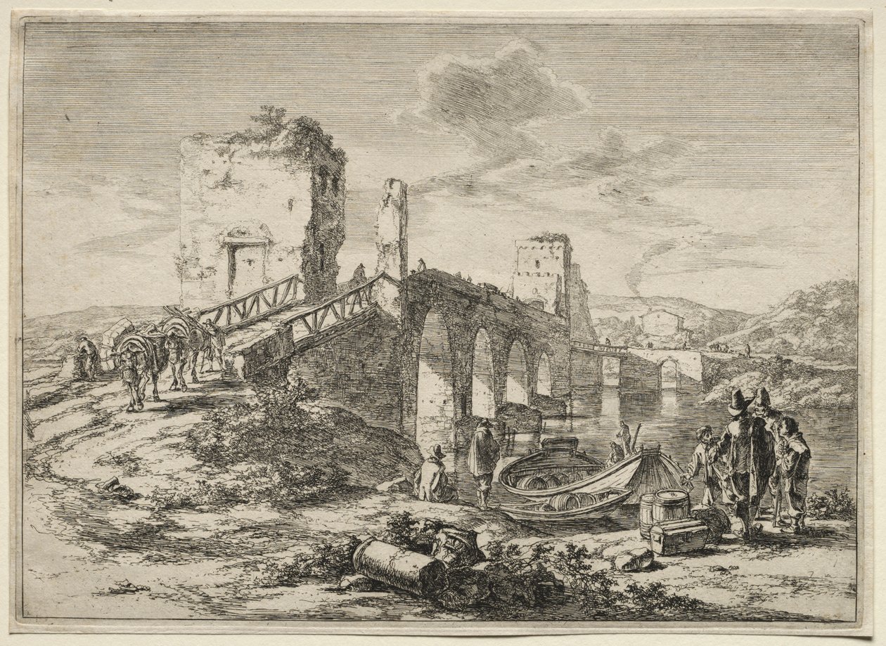 De Molle Brug over de Tiber door Jan Both