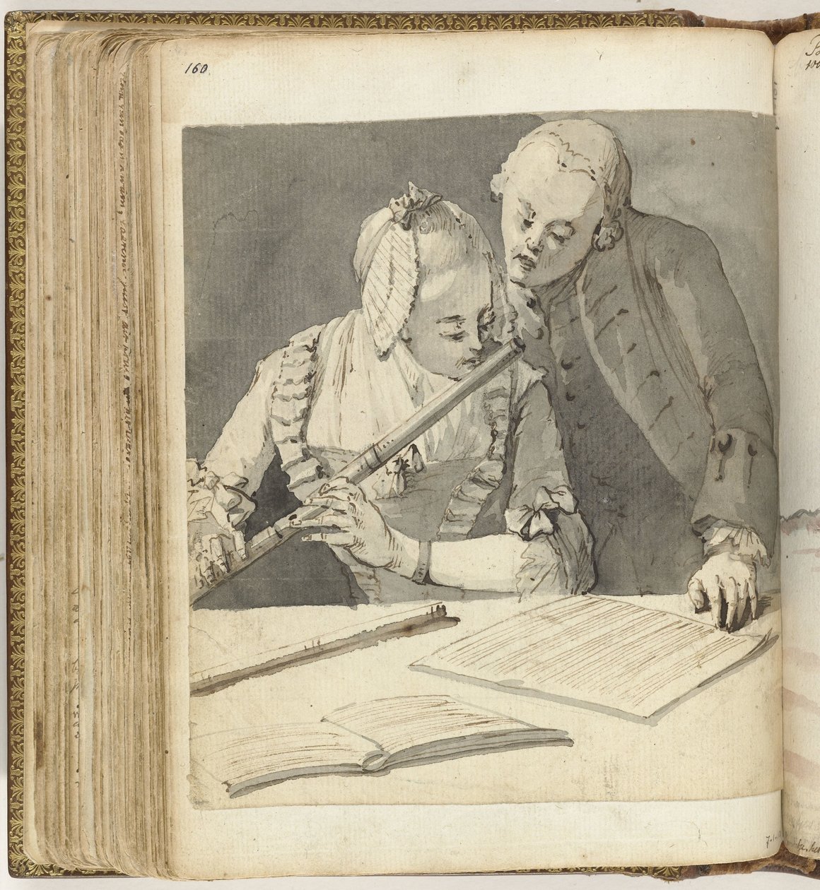 Man en vrouw met dwarsfluit door Jan Brandes