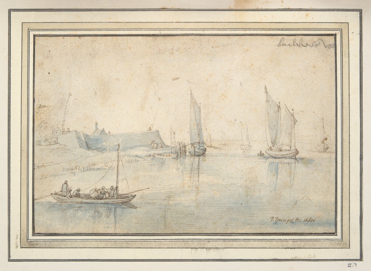 Gezicht op Bakkers Veer, Nederland door Jan Brueghel the Elder