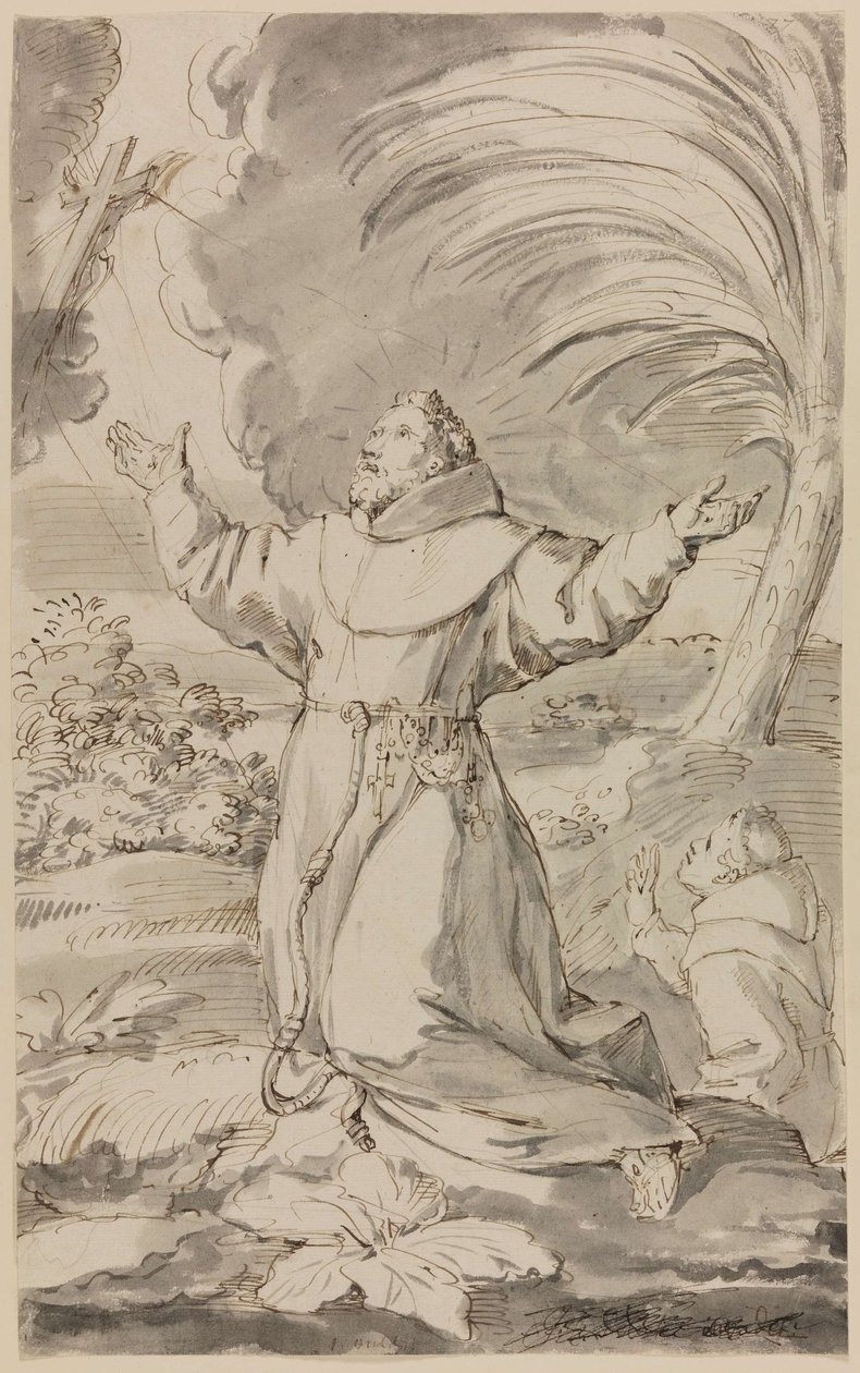 Franciscus ontvangt de stigmata door Jan Claudius de Cock