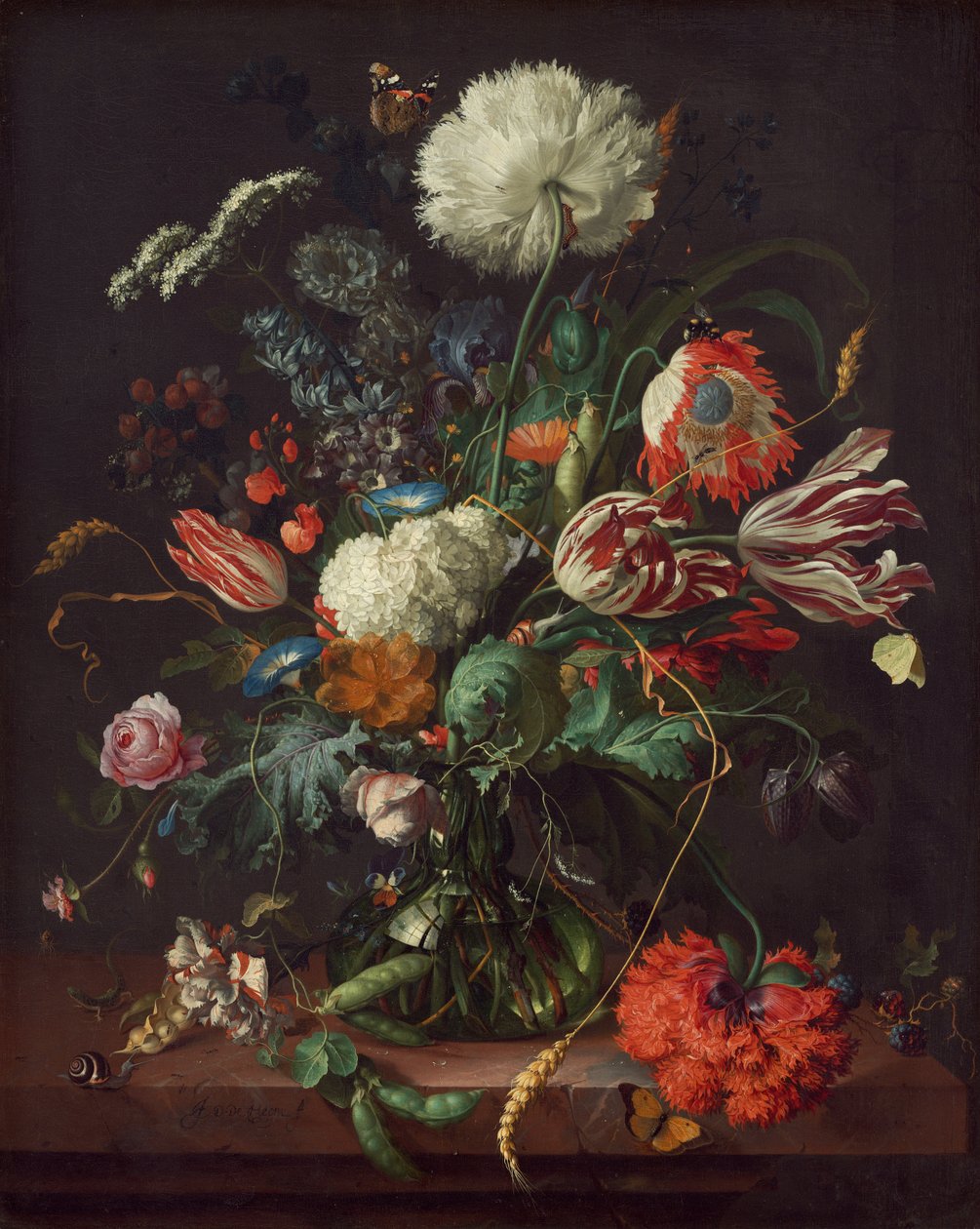 Vaas met bloemen door Jan Davidsz. de Heem