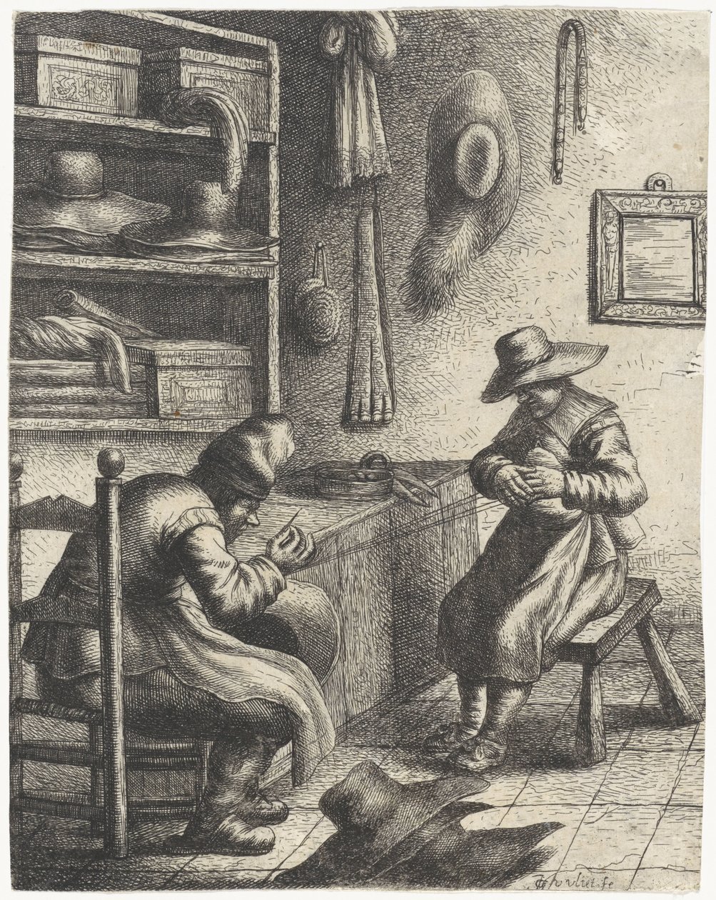 Hoedenmaker door Jan Gillisz. van Vliet