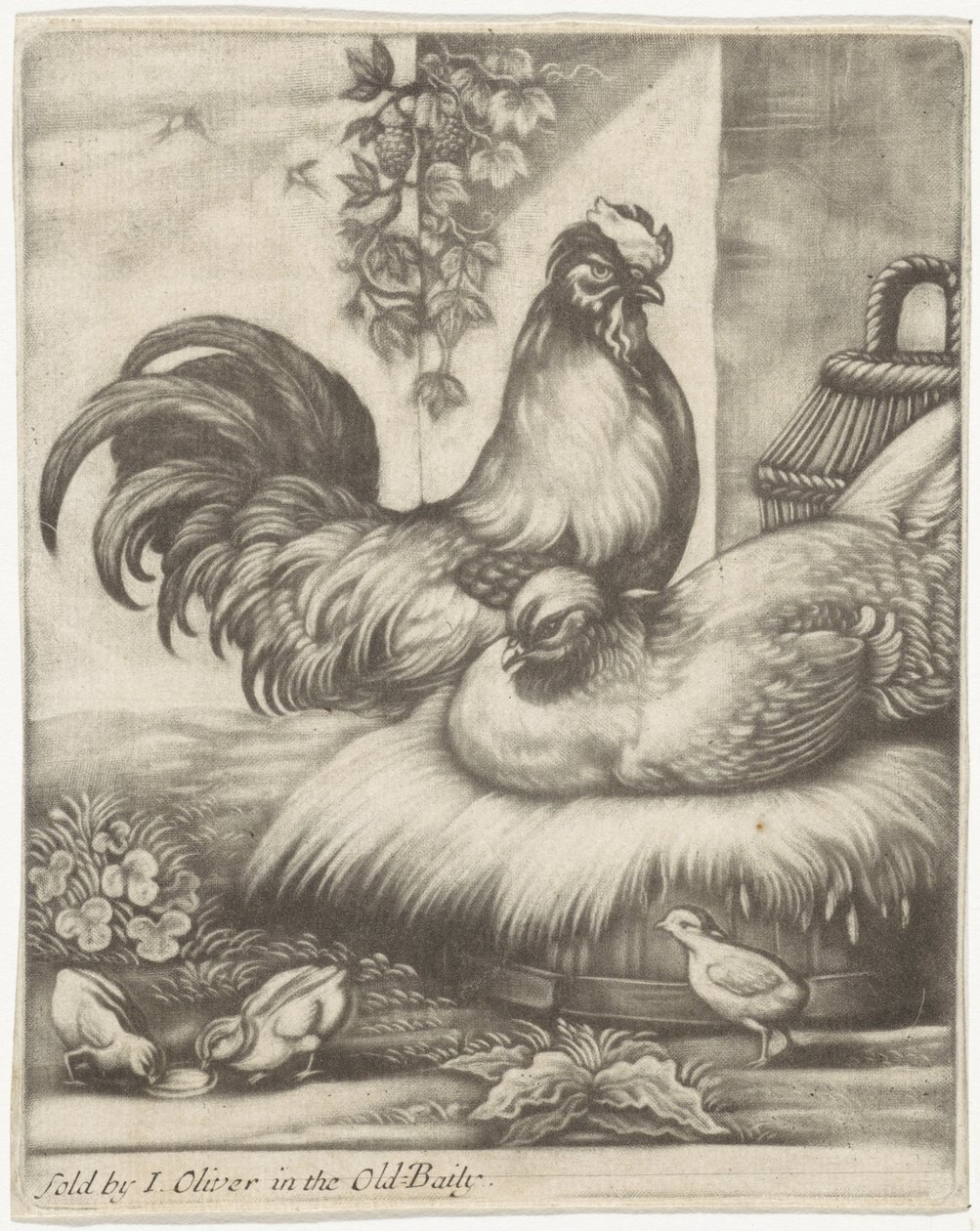 Haan en hen door Jan Griffier (I)