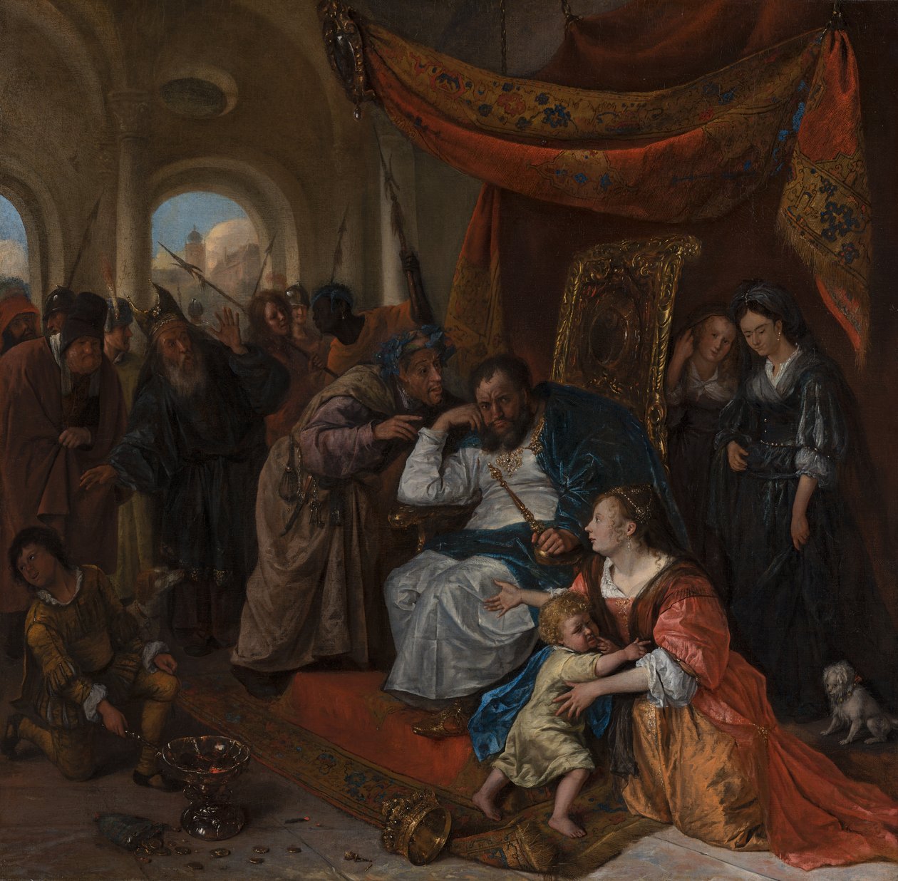 Mozes en de Kroon van de Farao, ca. 1670 door Jan Havicksz. Steen