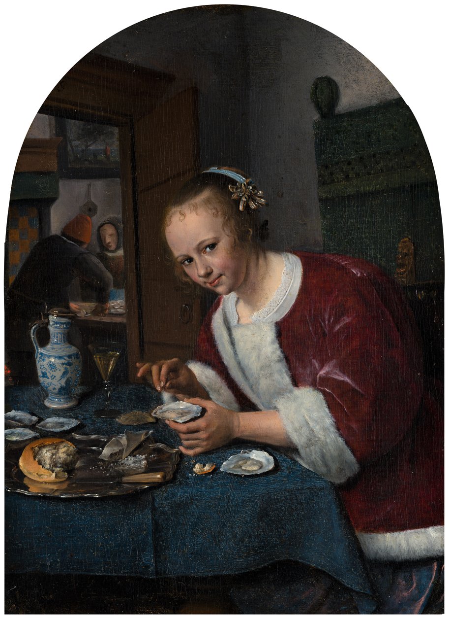 Meisje dat Oesters Eet door Jan Havickszoon Steen
