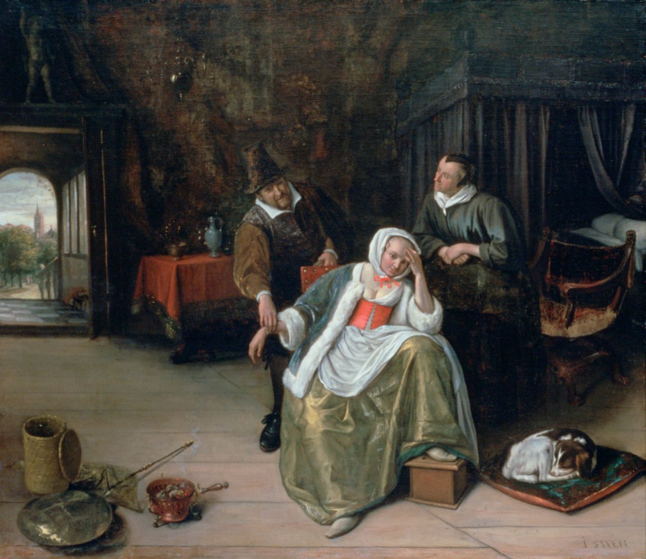 Het verliefde meisje, c1660 door Jan Havickszoon Steen