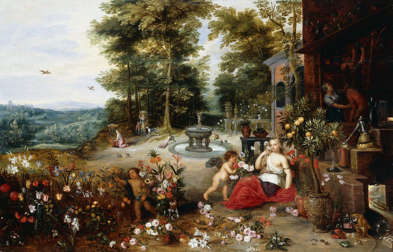Een allegorie van geur, 1635 door Jan II Brueghel