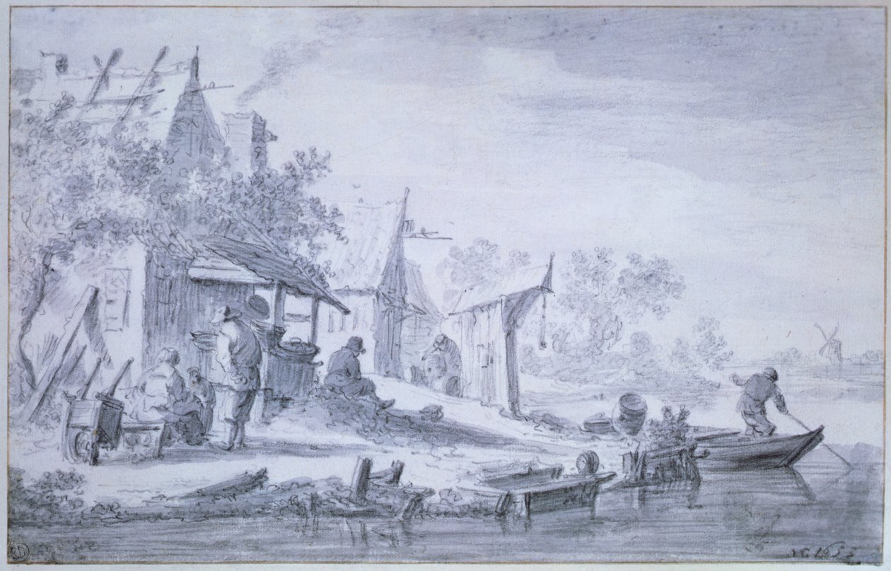 Vissersdorp door Jan Josephsz van Goyen