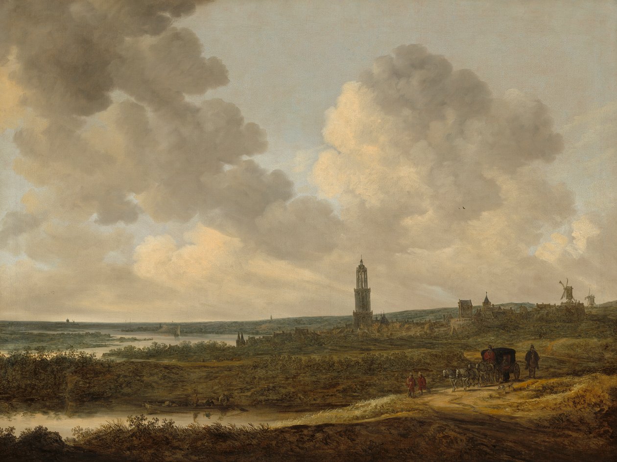 Gezicht op Rhenen door Jan Josephsz van Goyen