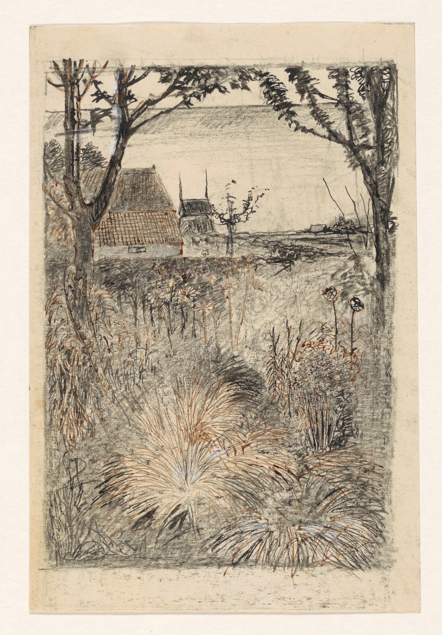 Tuin in de herfst door Jan Mankes