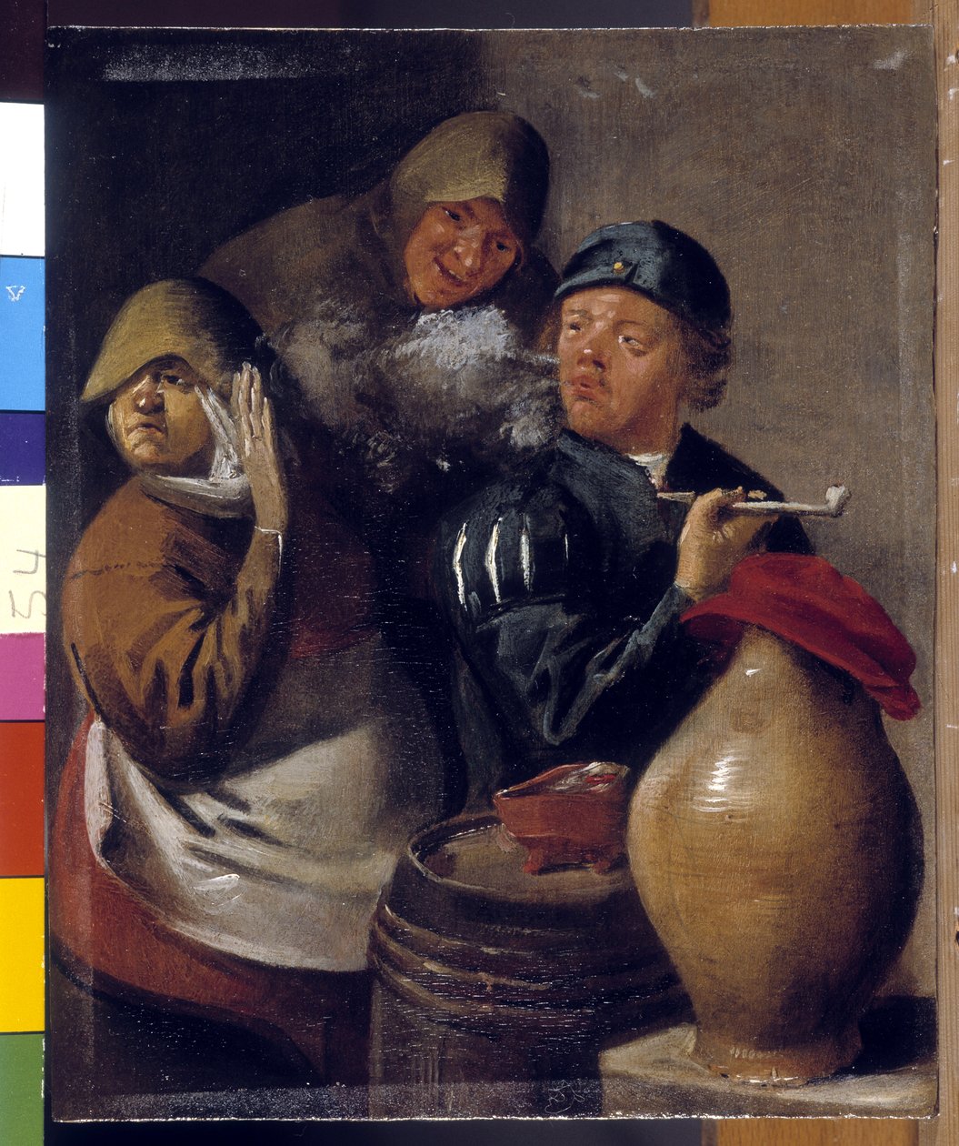 Tafereel in een taverne, De reukzin door Jan Miense Molenaer