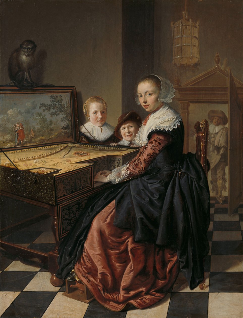 Vrouw die het virginaal bespeelt, 1630-40 door Jan Miense Molenaer