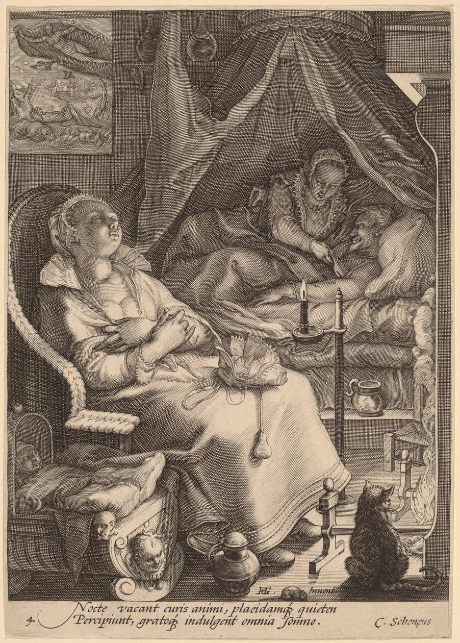 Nacht door Jan Pietersz Saenredam, after Hendrik Goltzius