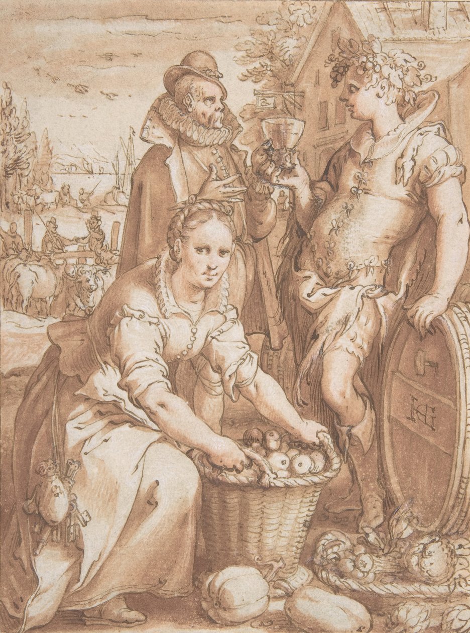 Herfst, studie voor een gravure door Jan Saenredam