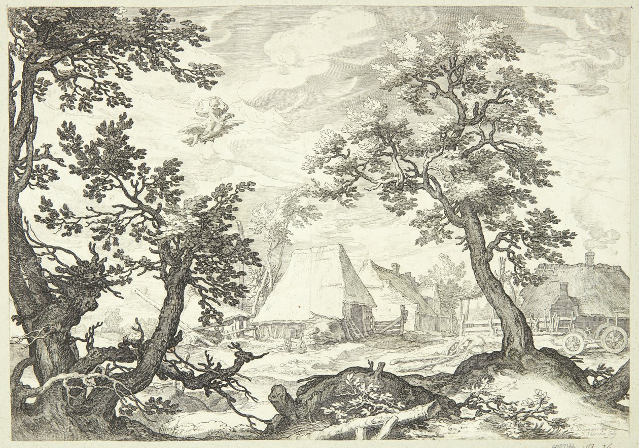 Landschap met de ontvoering van Ganymedes door Jan Saenredam