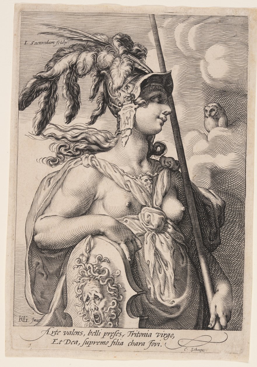 Pallas Athena, uit Drie Godinnen door Jan Saenredam
