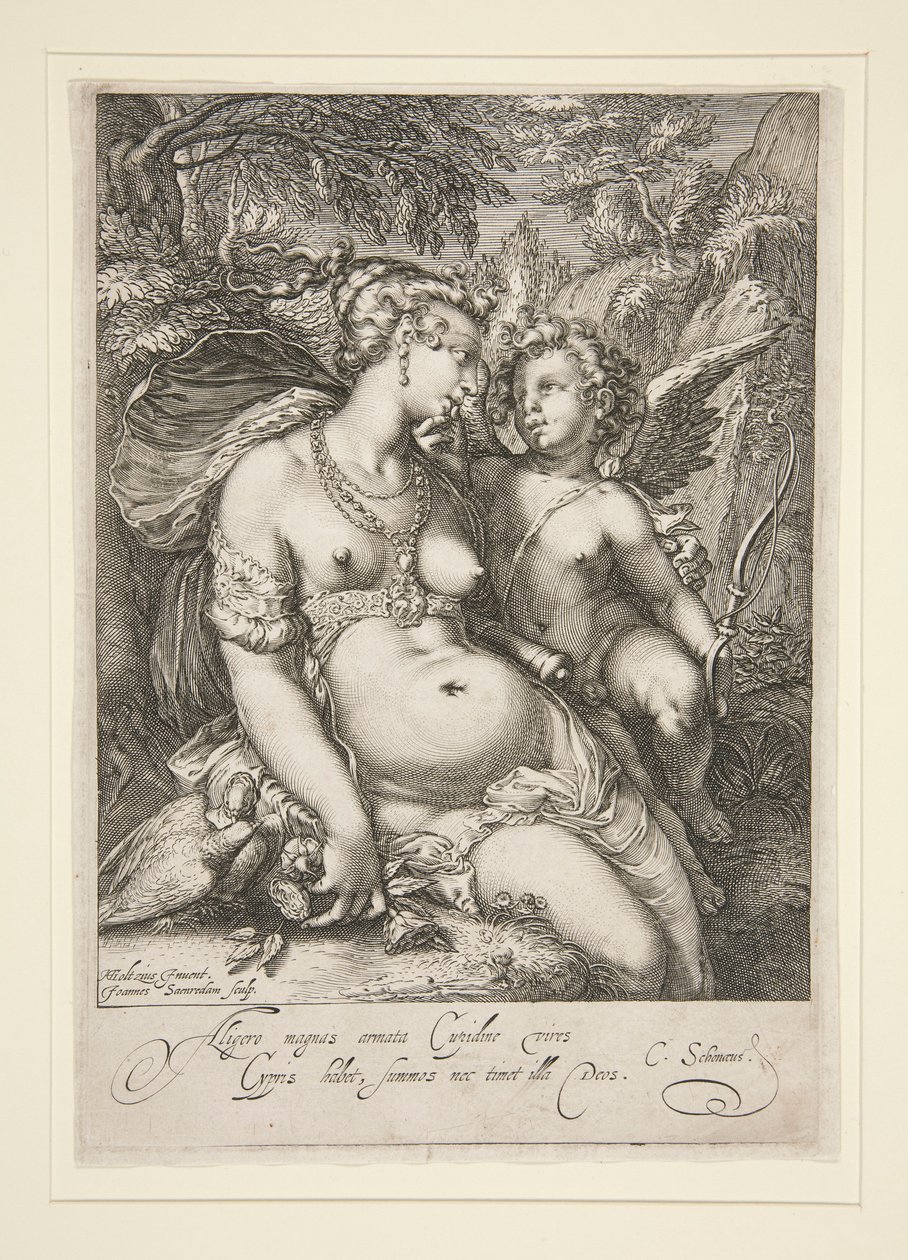 Venus en Cupido door Jan Saenredam