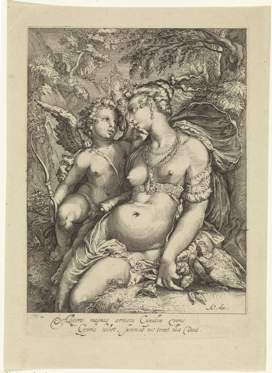 Venus en Amor door Jan Saenredam