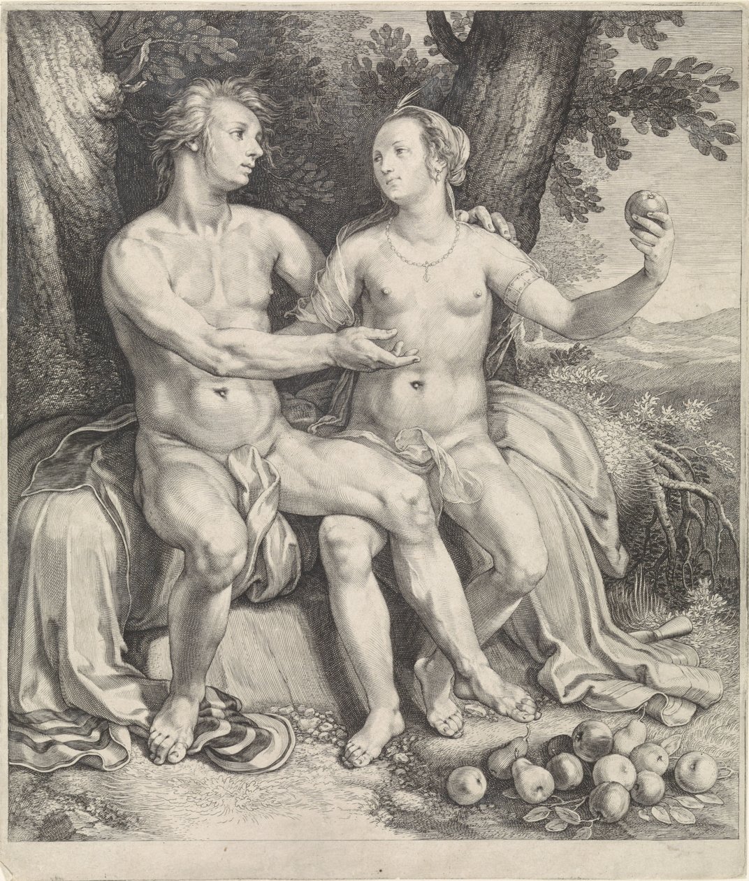 Vertumnus en Pomona door Jan Saenredam