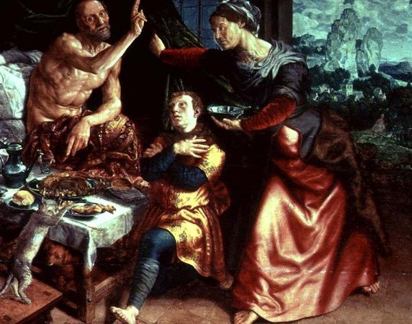Isaak zegent Jakob door Jan Sanders van Hemessen