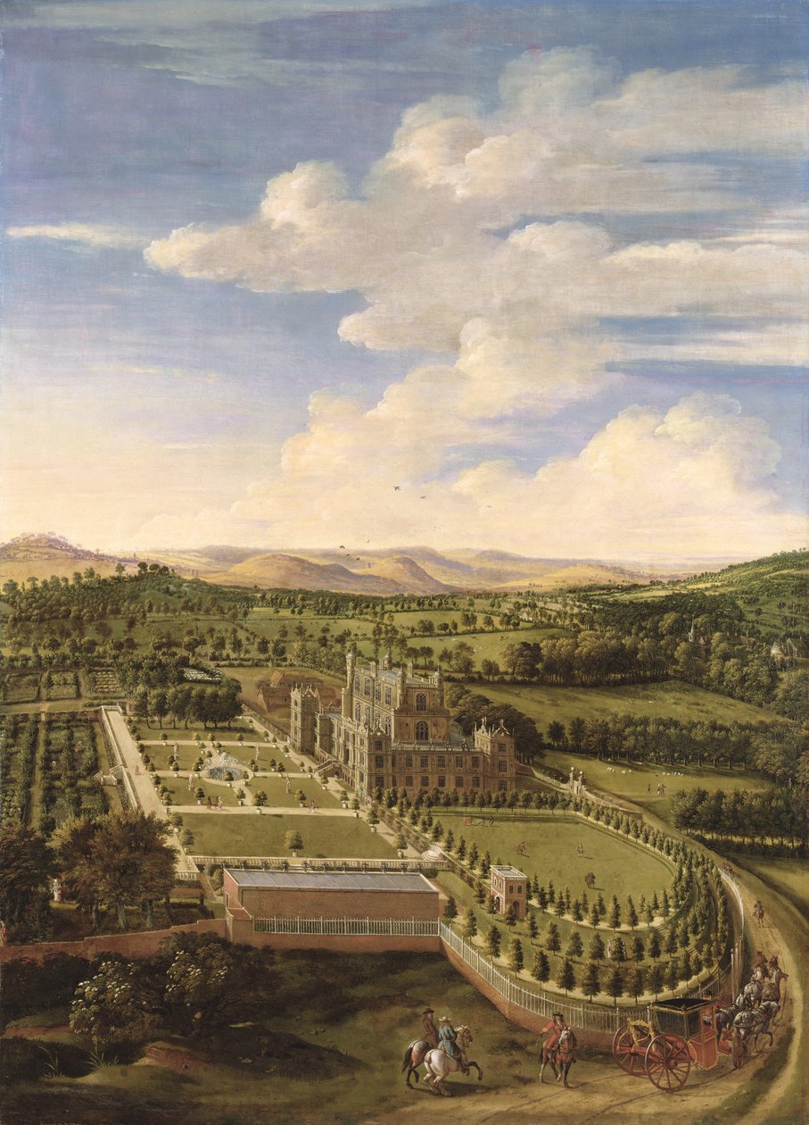 Wollaton Hall en Park, Nottingham, 1697 door Jan Siberechts