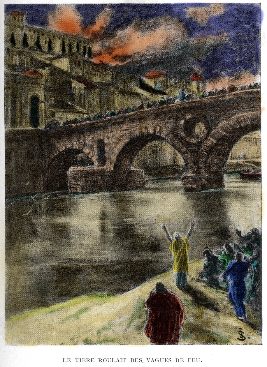 De Tiber (Tevere) rolde golven van vuur door Jan Styka