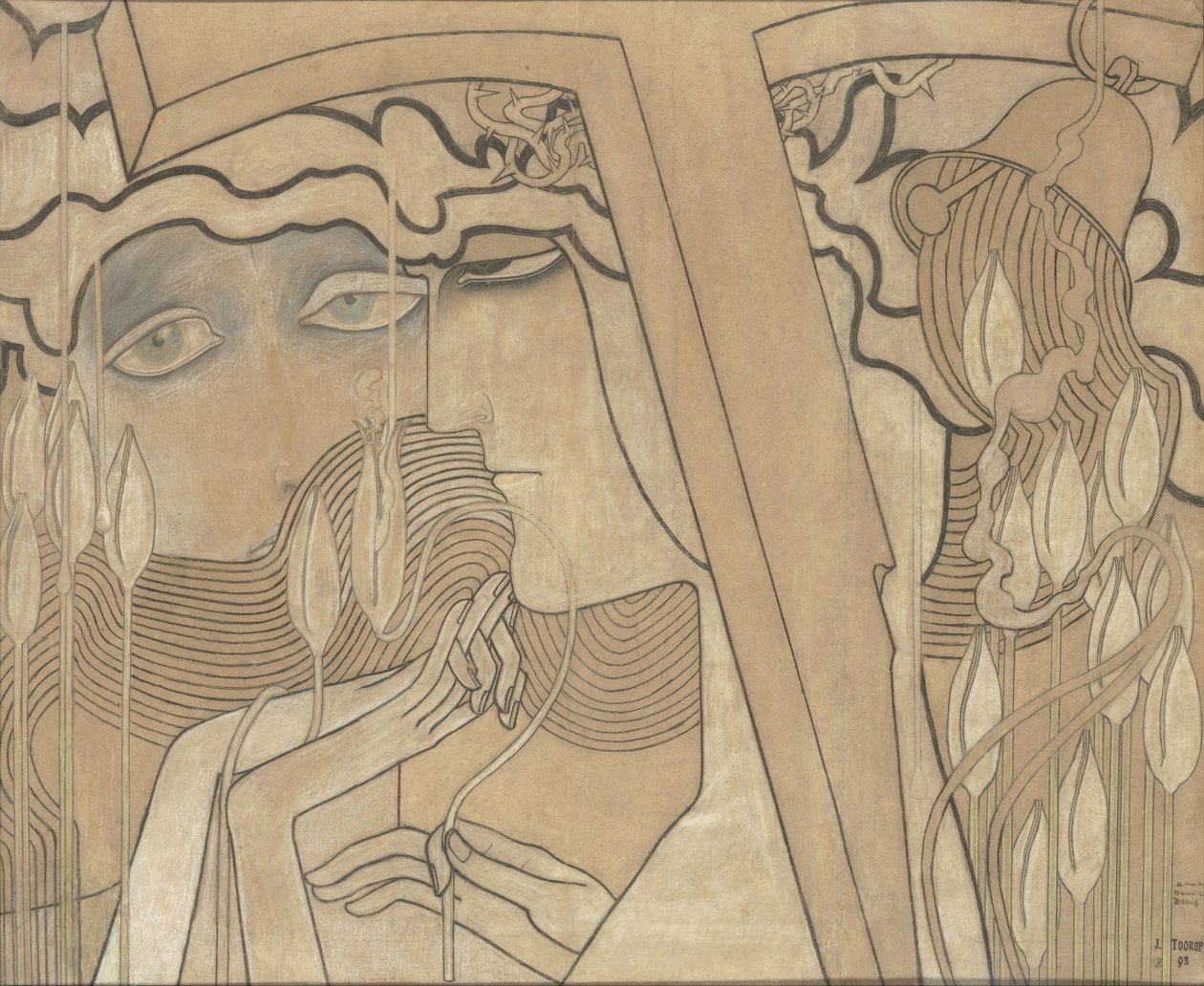 Verlangen en Tevredenheid, 1893 door Jan Toorop