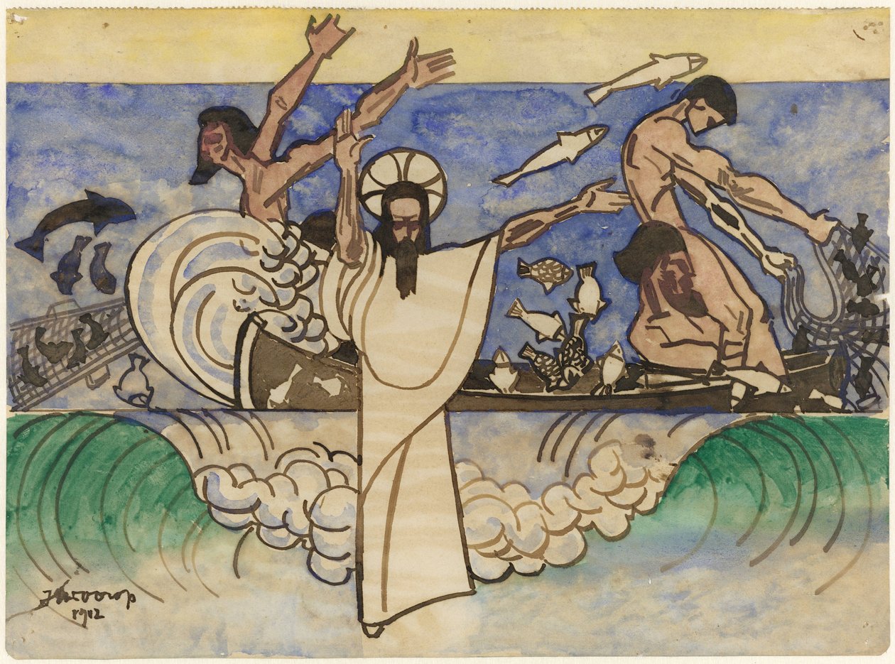 De wonderbare visvangst door Jan Toorop
