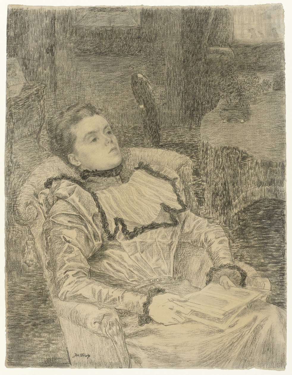 Portret van Annie Toorop door Jan Toorop