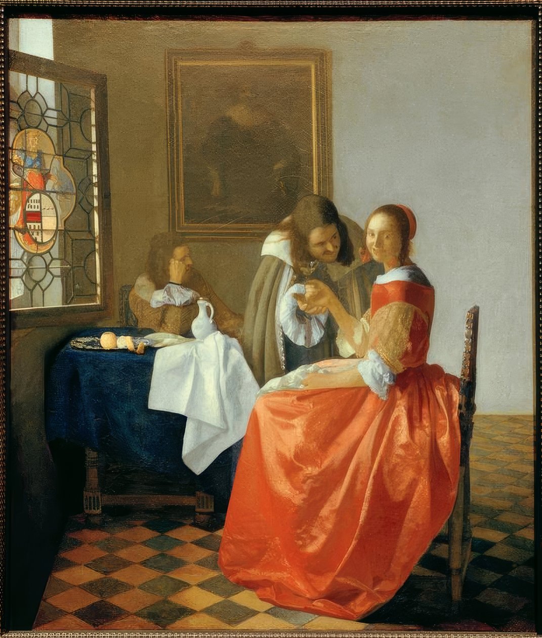 Het Meisje met het Wijnglas door Jan Vermeer van Delft