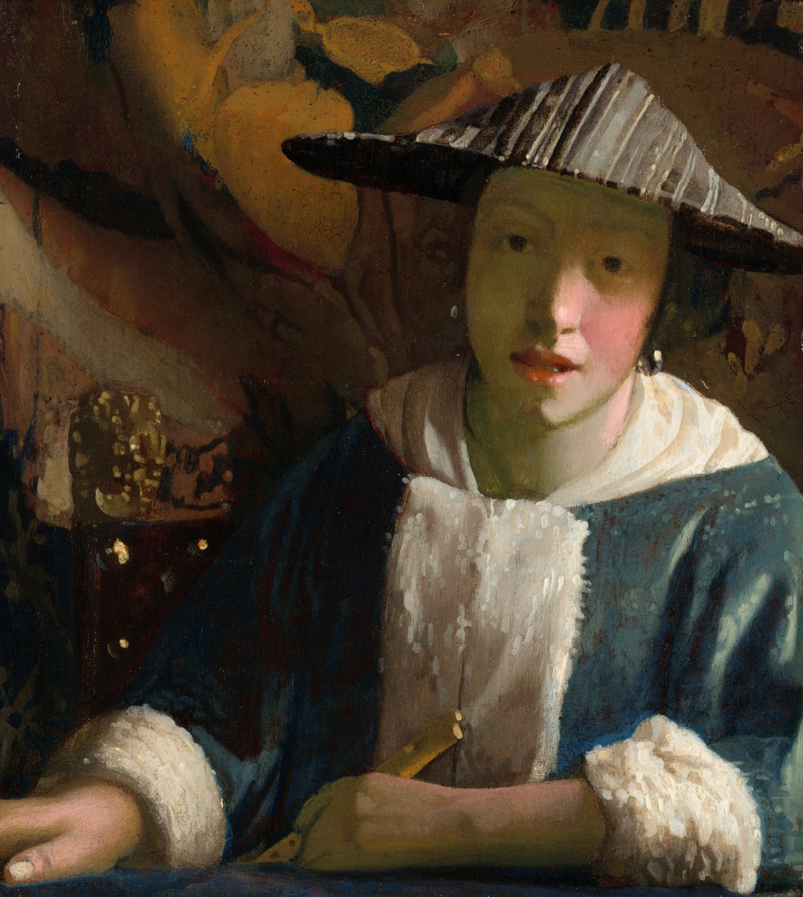 Meisje met een Fluit, waarschijnlijk 1665-1675 door Johannes Vermeer