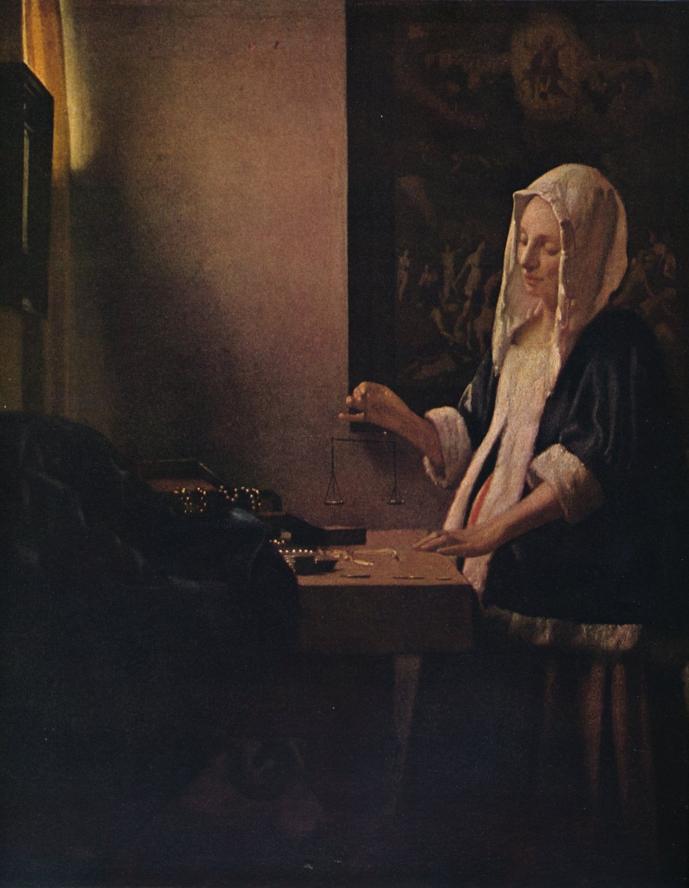 Vrouw met een balans, c1664 door Jan Vermeer van Delft