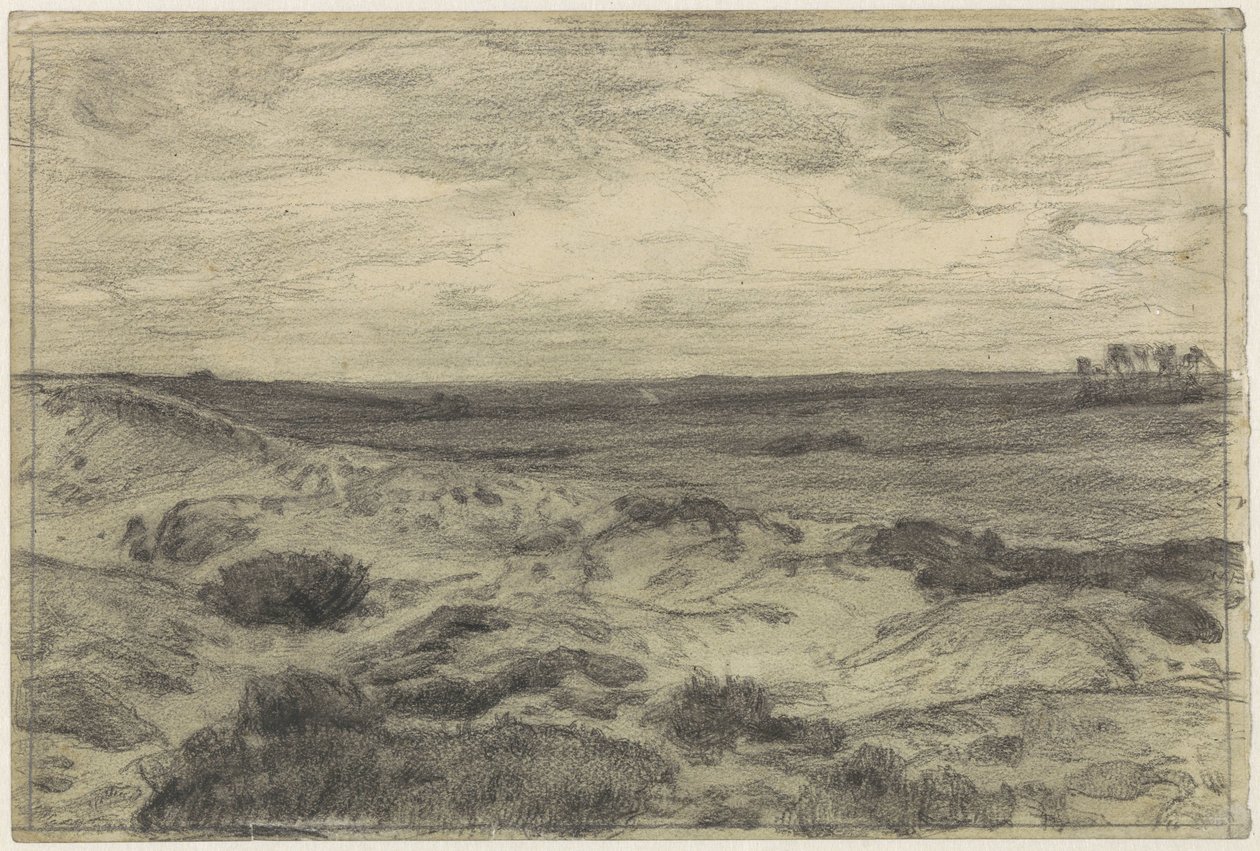 Heidelandschap bij Laren door Jan Veth