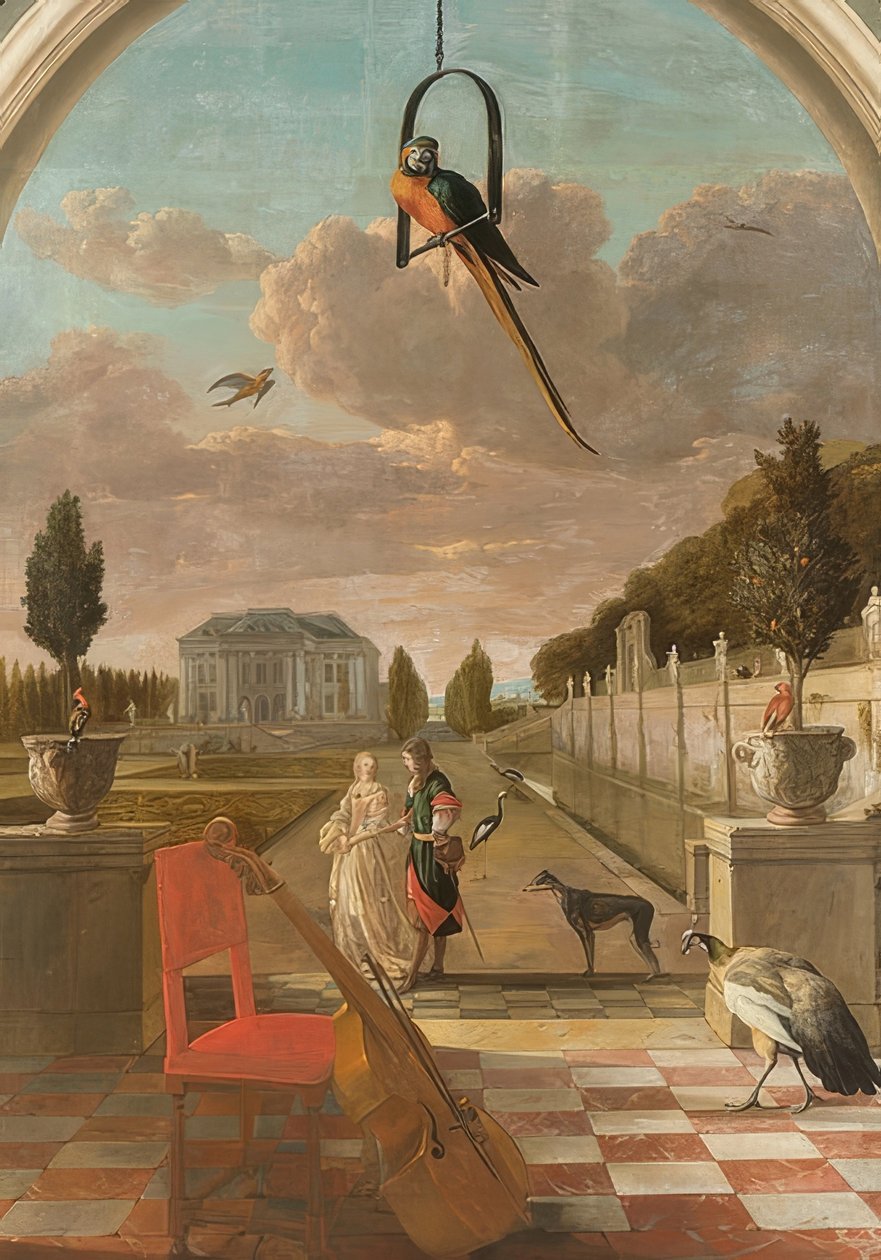 Park met landhuis door Jan Baptist Weenix