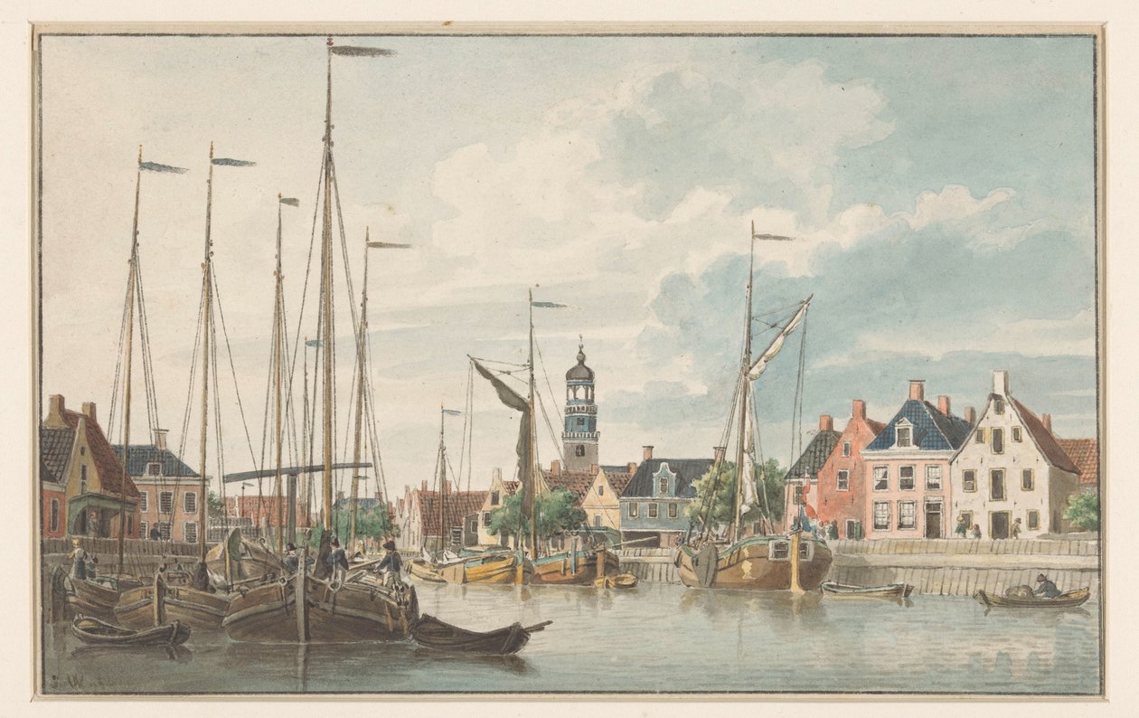 Gezicht te De Lemmer door Jan Weissenbruch