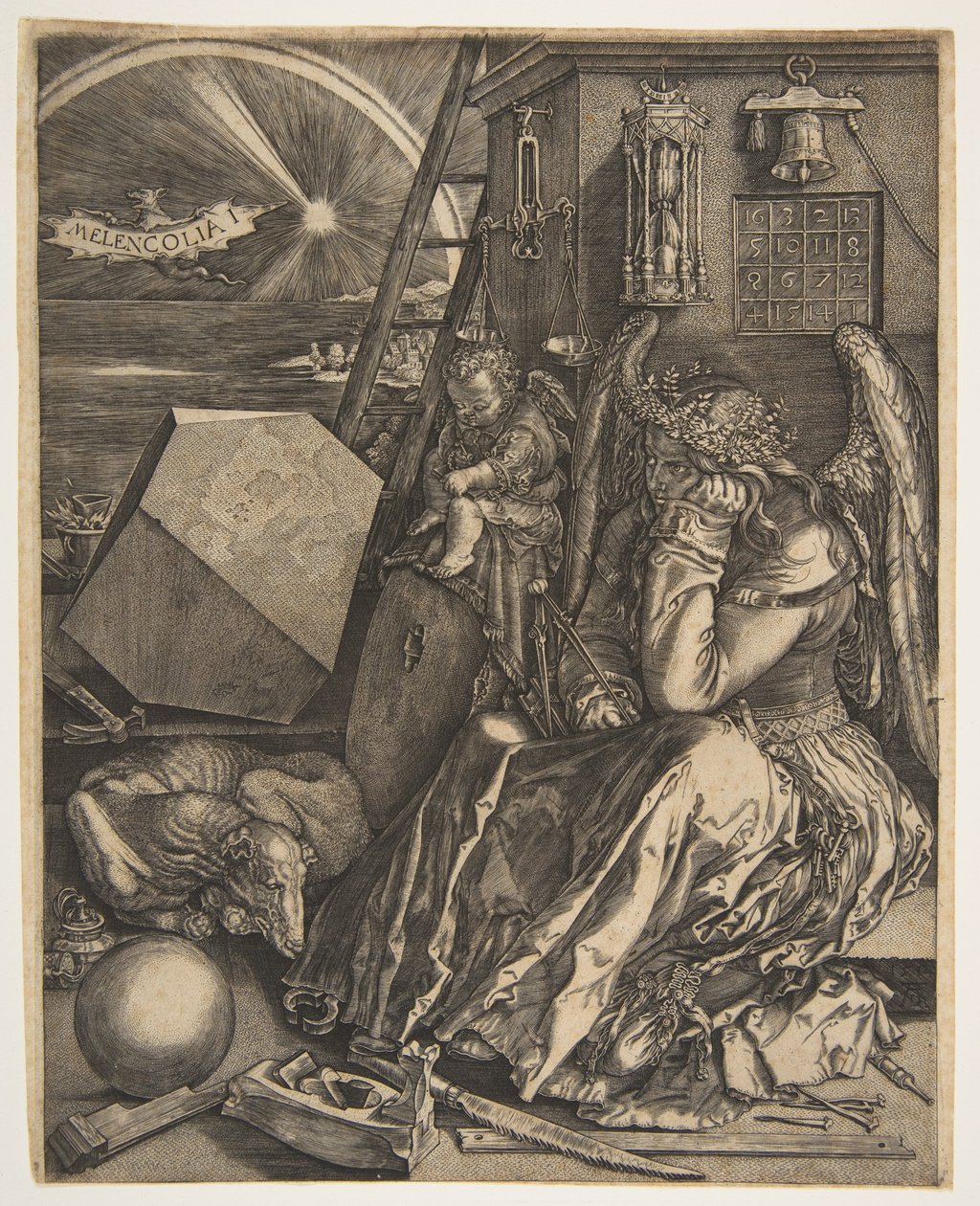 Melencolia I kopie, 1602 door Jan Wierix
