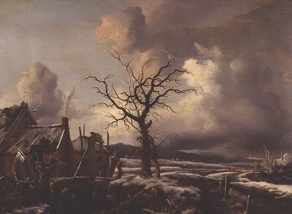 Een winterlandschap door Jan Wouwerman