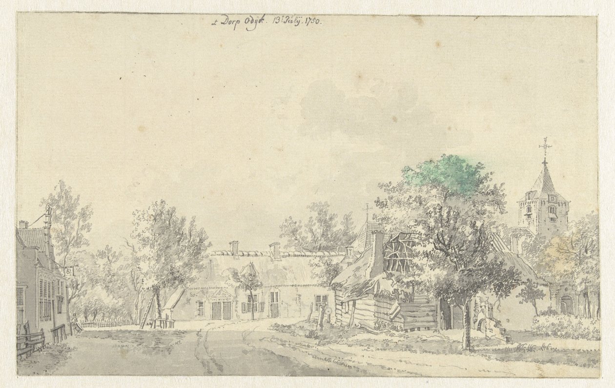 Gezicht in het dorp Odijk door Jan de Beijer