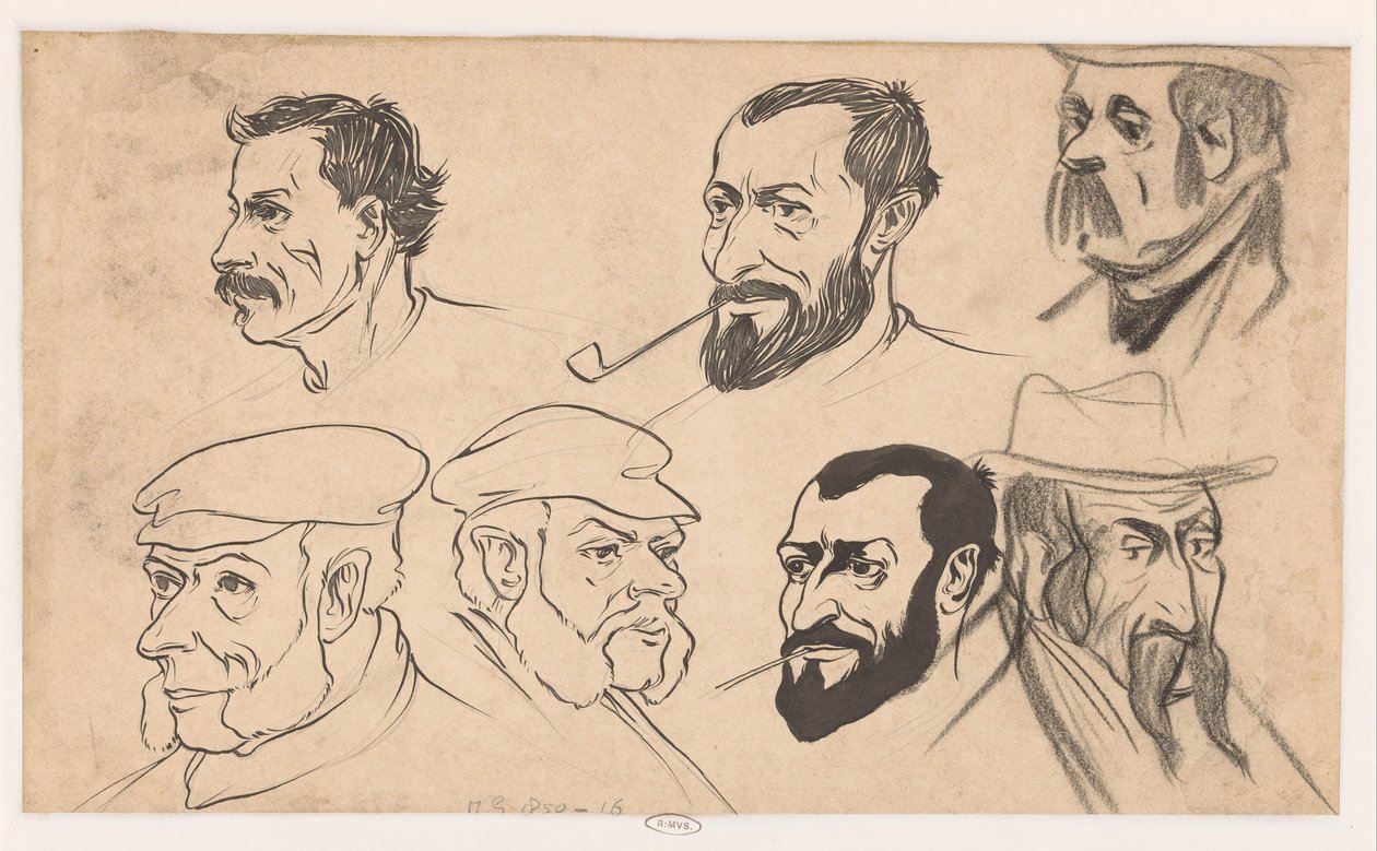 Studieblad met koppen door Jan de Waardt