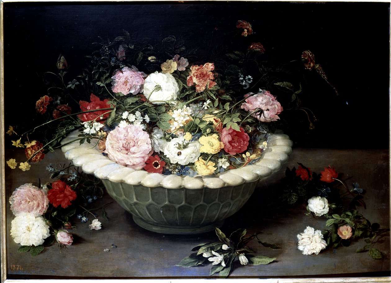 Bloemen in een vaas door Jan the Elder Brueghel